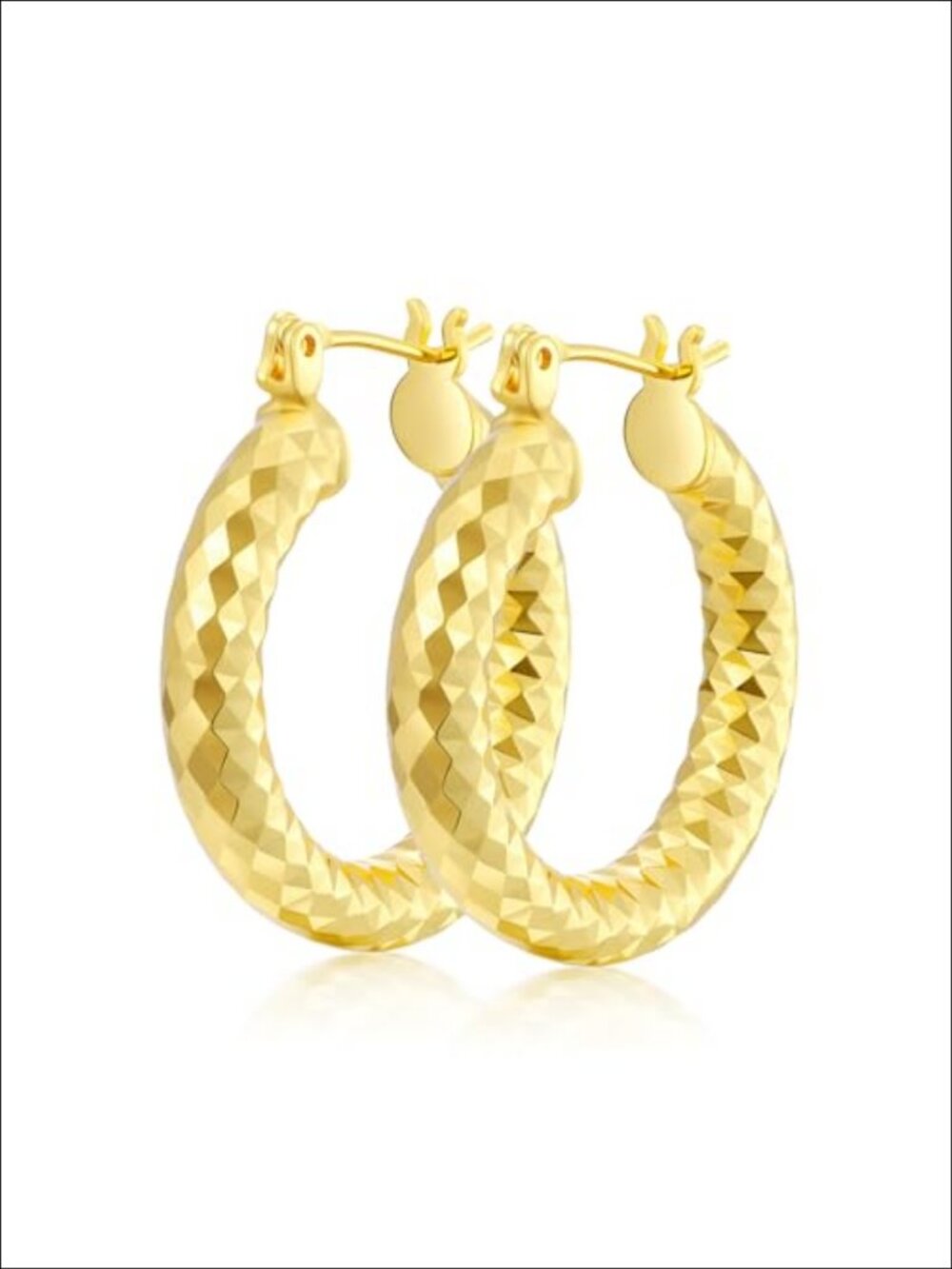 Gold Plated Hoop Earrings Women 14K Gold Plated Hypoallergenic Lightweight